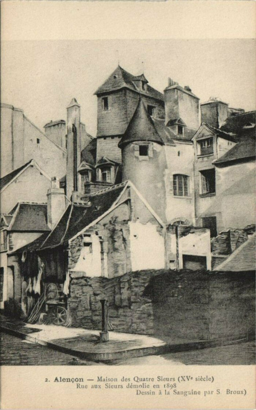Carte postale ancienne Alencon-Maison de Quatre Sieurs à Alençon