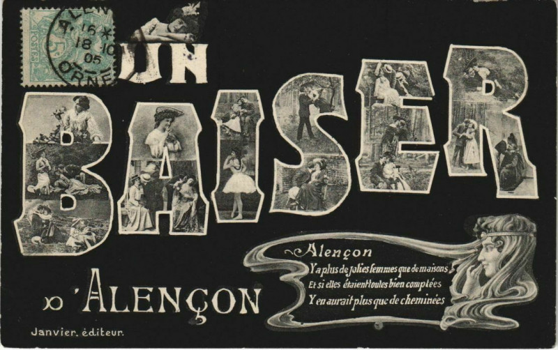 Carte postale ancienne Un Baiser d'Alencon