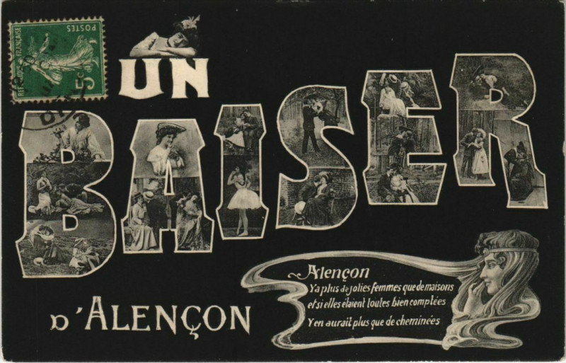 Carte postale ancienne Un Baiser d'Alencon