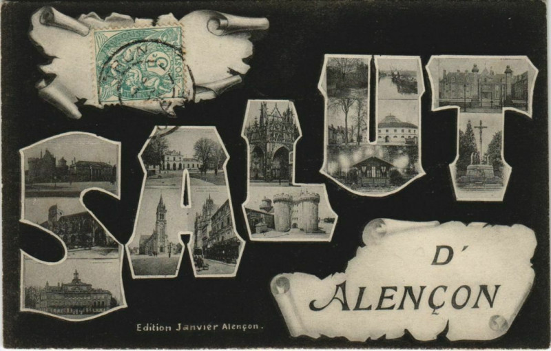Carte postale ancienne Salut d'Alencon