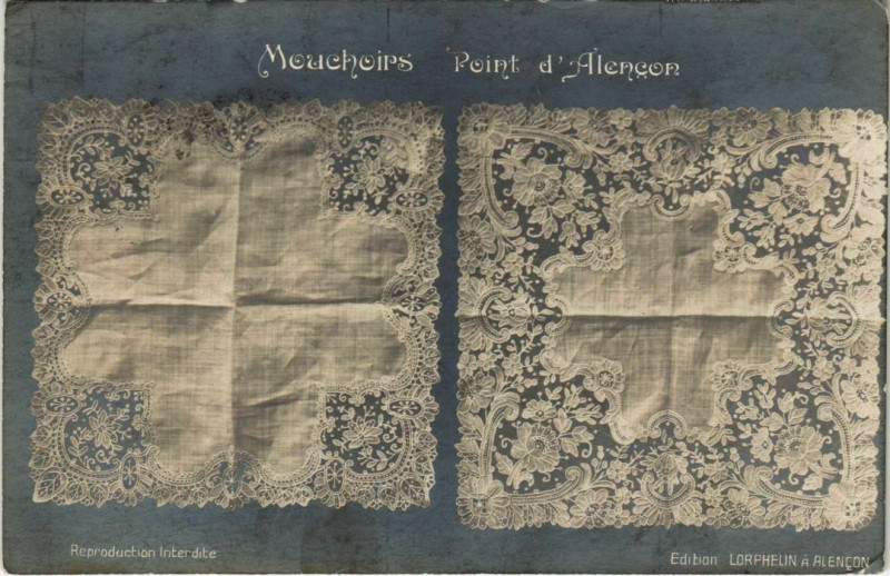 Carte postale ancienne Mouchoirs-Point d'Alencon