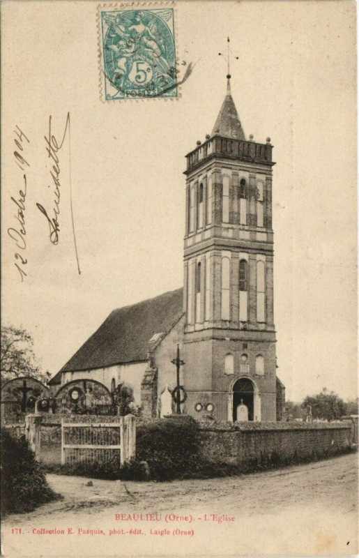 Carte postale ancienne Beaulieu-L'Eglise à Beaulieu
