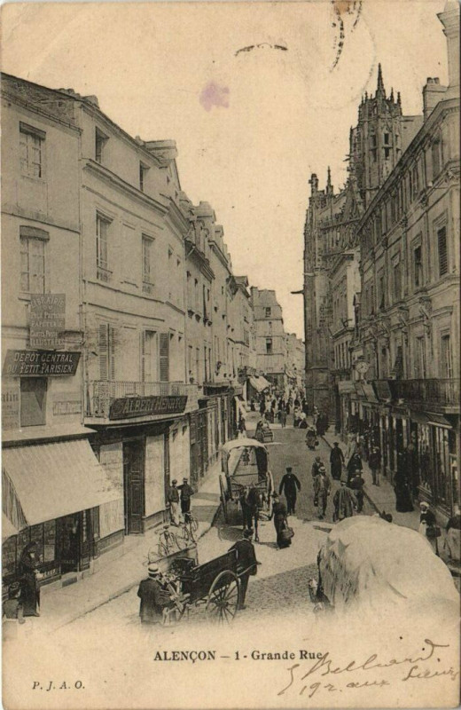 Carte postale ancienne Alencon-Grande Rue à Alençon