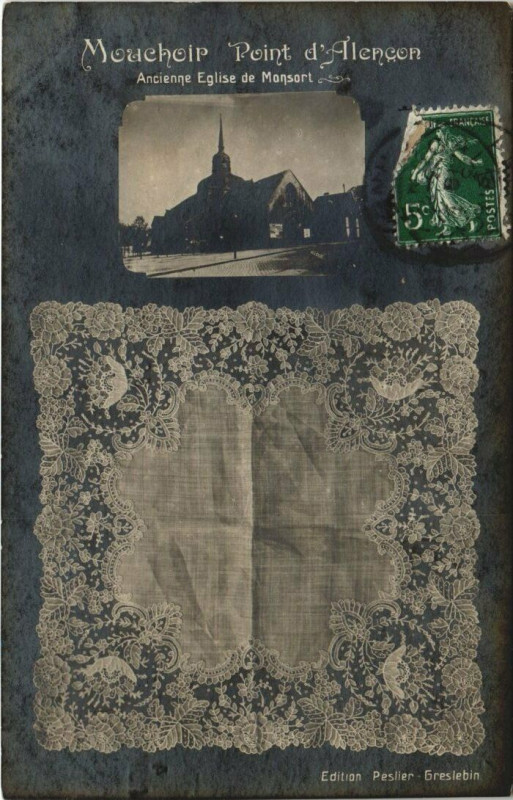 Carte postale ancienne Mouchoir-Point d'Alencon