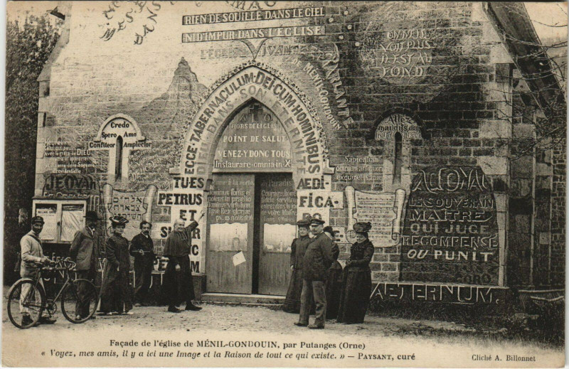Carte postale ancienne Mesnil-Gondouin Facade de l'Eglise