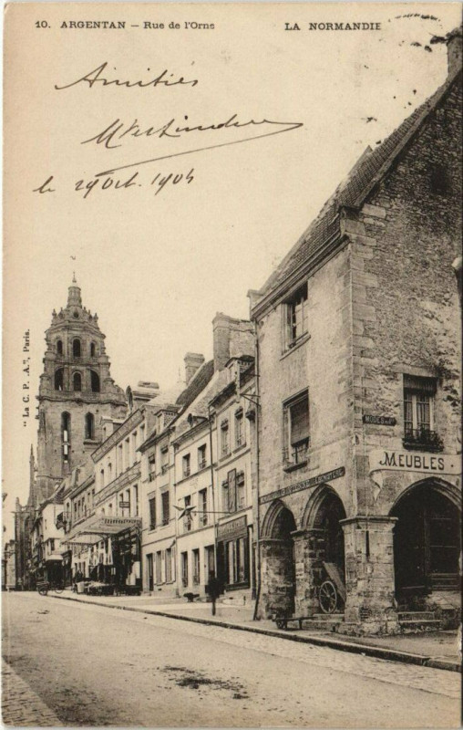 Carte postale ancienne Argentan-Rue de l'Orne à Argentan