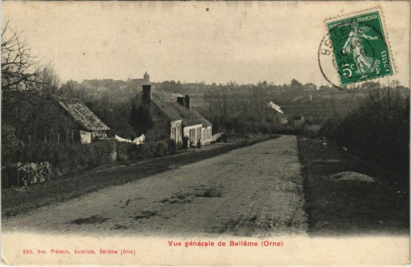 Carte postale ancienne Vue generale de Belleme à Bellême
