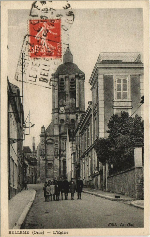 Carte postale ancienne Belleme-L'Eglise à Bellême