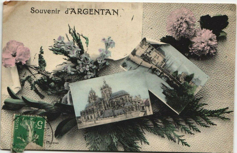 Carte postale ancienne Souvenir d'Argentan à Argentan