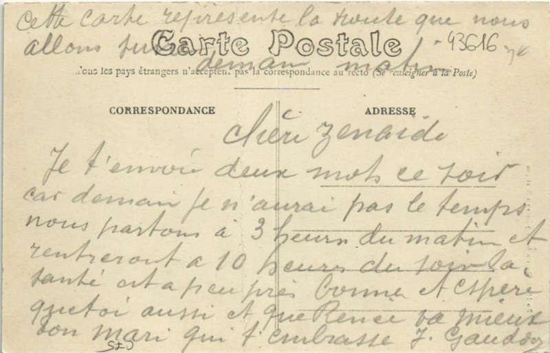 Carte postale ancienne Route de Mortagne á Longny-Entrée de la Forét de Réno-La Gautrie à Ri