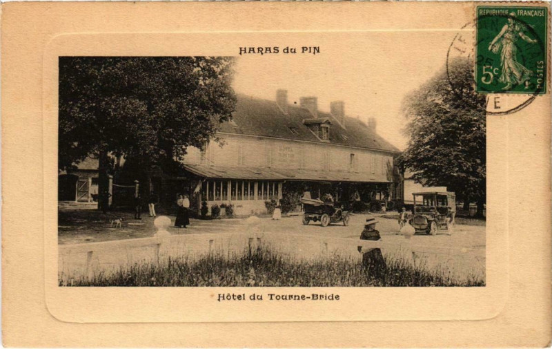 Carte postale ancienne Haras du Pin (Dep.61) Hotel du Tourne-Bride à Ri