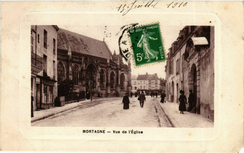 Carte postale ancienne Mortagne Vue de l'Eglise