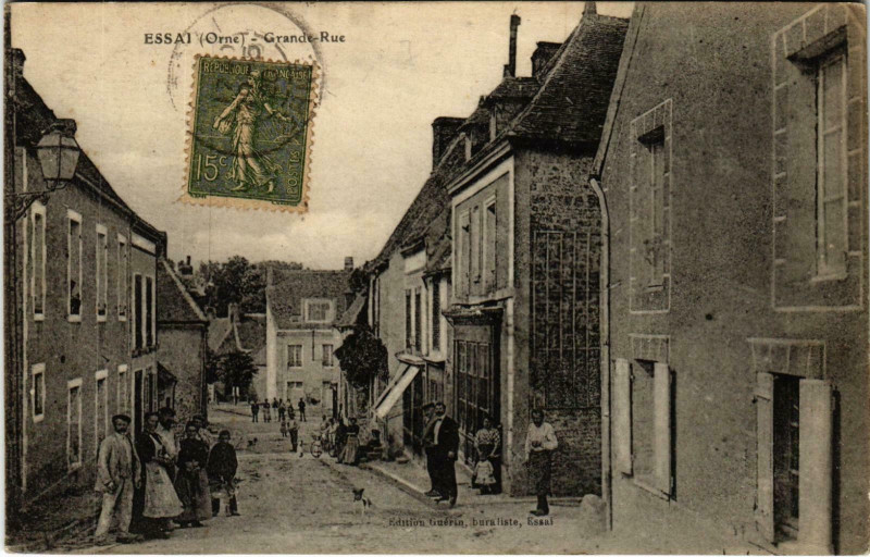 Carte postale ancienne Essai Orne - Grande Rue à Sai