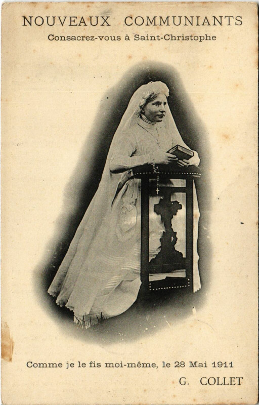 Carte postale ancienne Consacrez-vous a Saint-Christophe à Ri