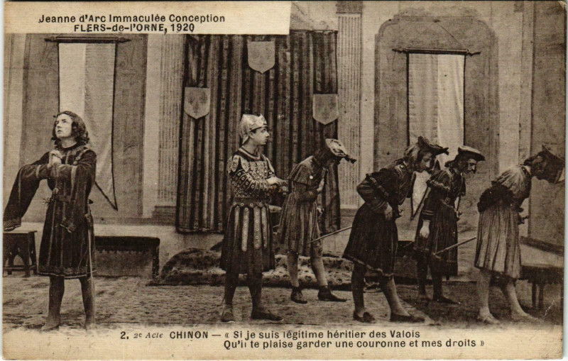Carte postale ancienne Flers Orne - Jeanne d'Arc Immaculee Conception à Flers