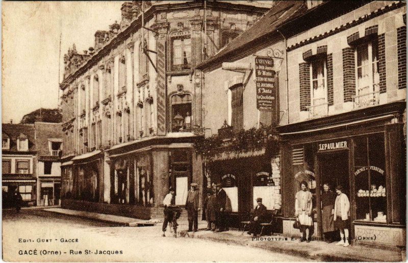 Carte postale ancienne Gace Orne - Rue St.-Jaques à Gacé