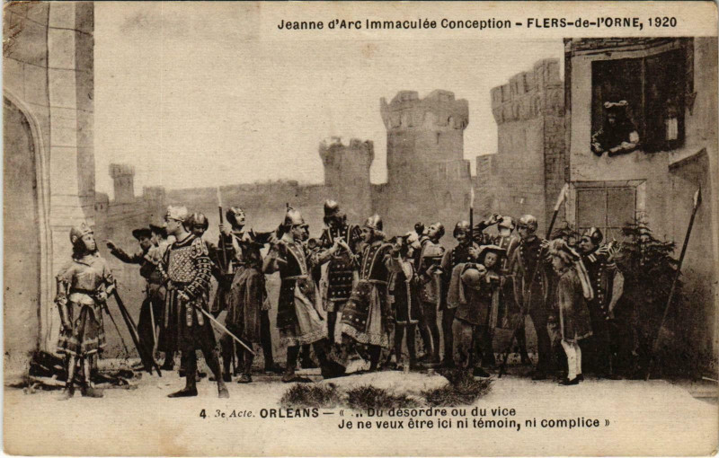 Carte postale ancienne Flers Orne - Jeanne d'Arc Immaculee Conception à Flers