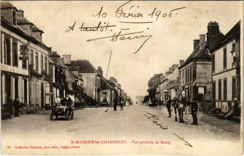 Carte postale ancienne Saint-Maurice-les-Charencey-Vue generale du Bourg à Charencey