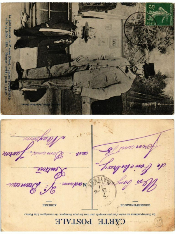 Carte postale ancienne Le Petit Conscrit de Mauves Julien Touchard à Ri