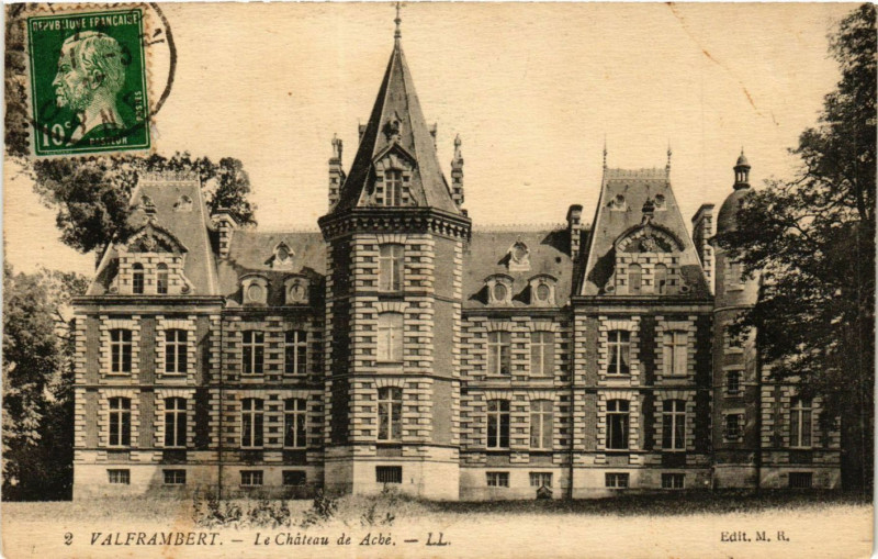 Carte postale ancienne Valframbert - Le Cháteau de Aché à Valframbert