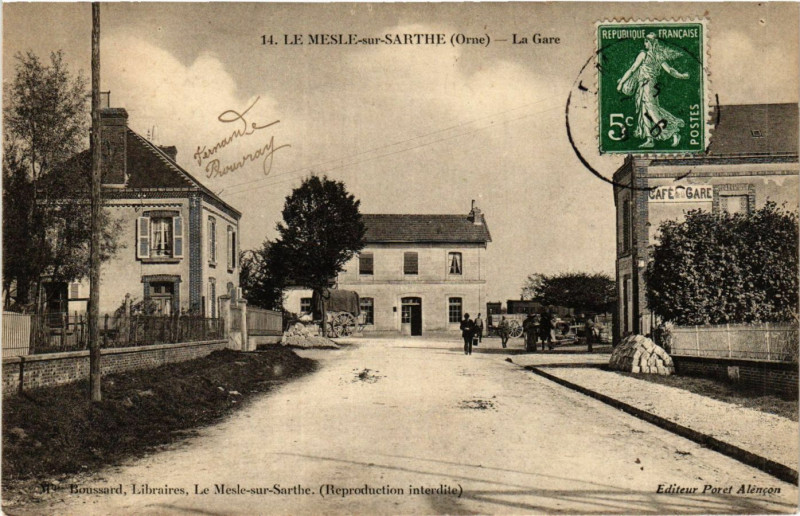 Carte postale ancienne Le Mesle-sur-Sarthe (Orne) - La Gare