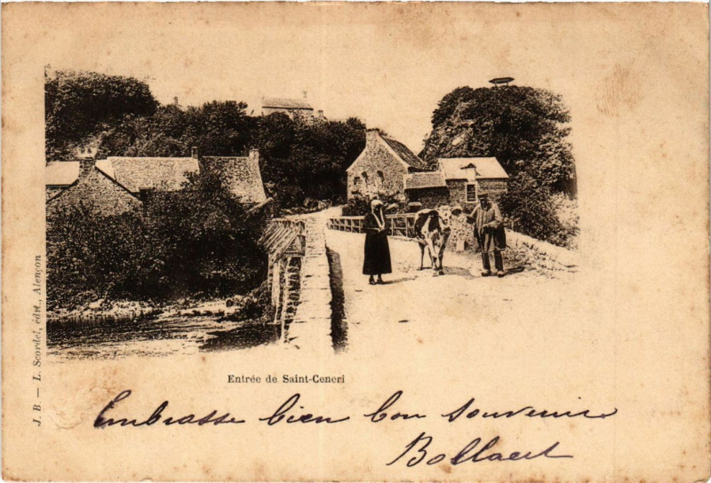 Carte postale ancienne Entrée de Saint-Coneri à Ri
