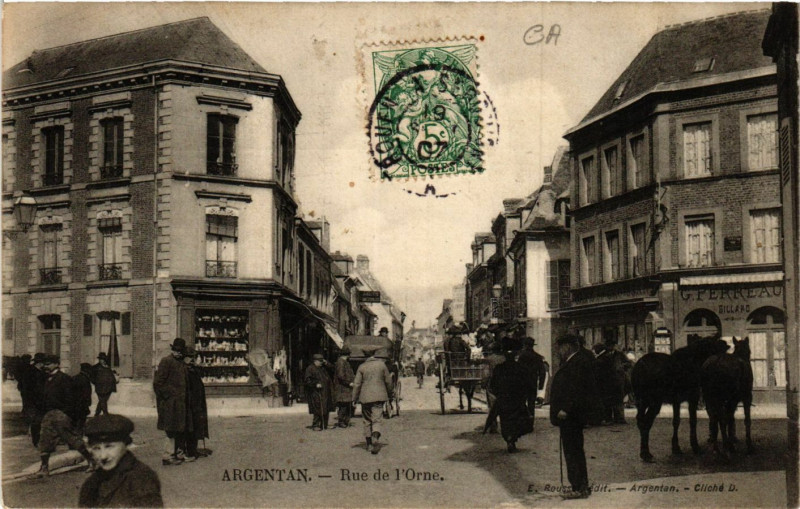 Carte postale ancienne Argentan - Rue de l'Orne à Argentan