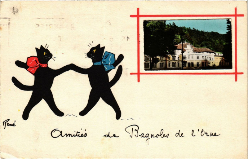 Carte postale ancienne Amitiés de Bagnoles-de-l'Orne