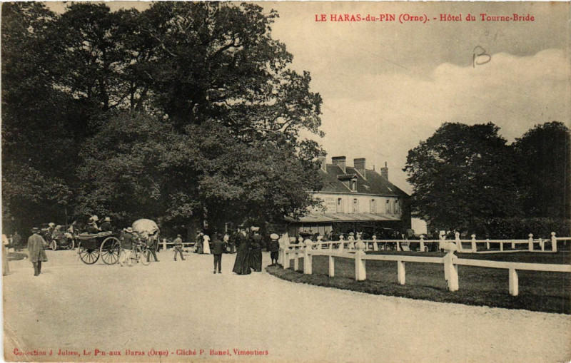 Carte postale ancienne Le Haras-du-Pin (Orne) - Hotel du Tourne-Bride à Ri