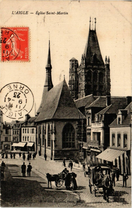 Carte postale ancienne L'Aigle -Eglise Saint-Martin à L'Aigle