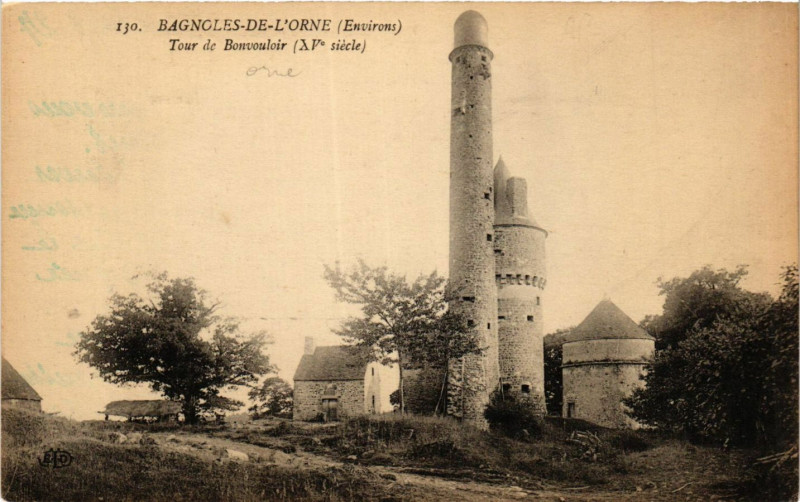 Carte postale ancienne Bagnoles-de-l'Orne (Environs) - Tour de Bonvouloir (Xv siécle)