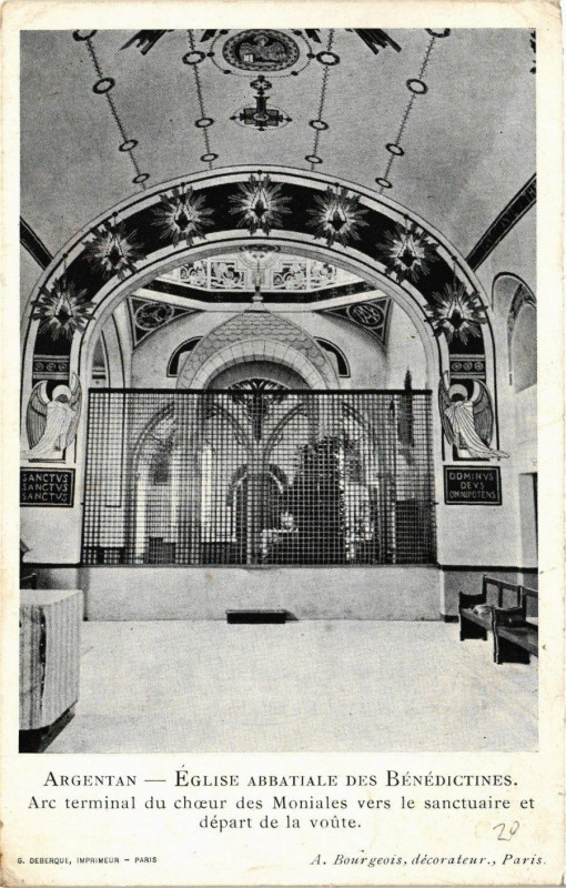 Carte postale ancienne Argentan - Eglise Abbatiale des Bénédictines. Arc terminal du ... à Argentan