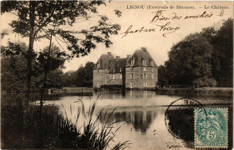 Carte postale ancienne Lignou (Environs du Briouze) - Le Cháteau à Lignou
