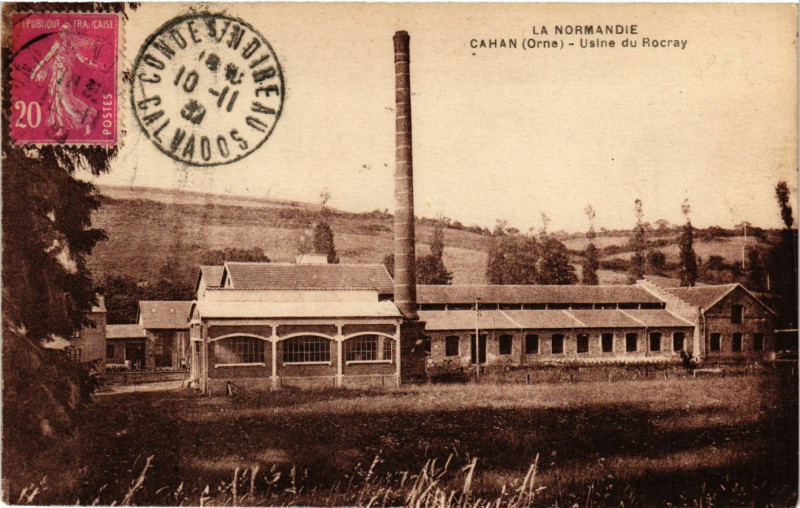 Carte postale ancienne Cahan - Usine du Rocray à Cahan