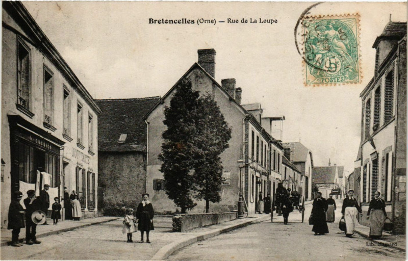 Carte postale ancienne Bretoncelles - Rue de La Loupe à Bretoncelles
