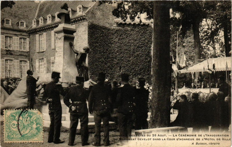 Carte postale ancienne Flers - Souvenir des Fetes du 26 Aout - La Ceremonie de l'Inagurati à Flers
