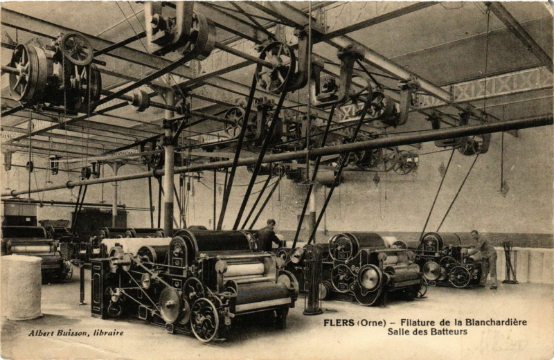 Carte postale ancienne Flers - Filature de la Blanchardiere Salle des Batteurs à Flers