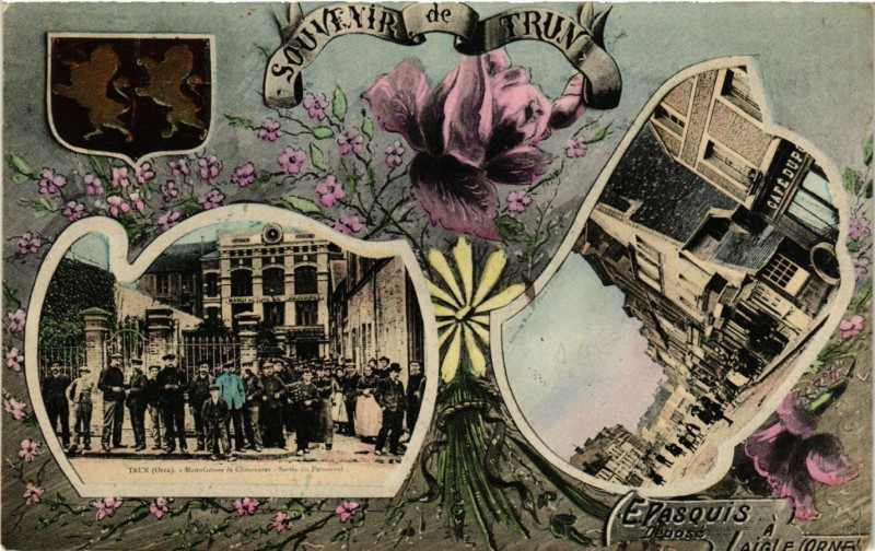 Carte postale ancienne Souvenir de Trun à Trun