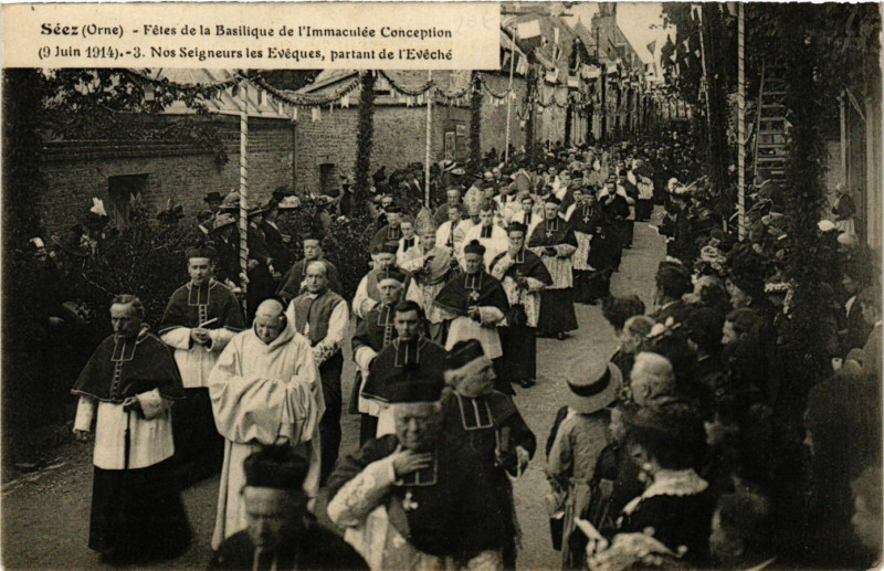 Carte postale ancienne Seez - Fetes de la Basilique de l'Immaculee Conception