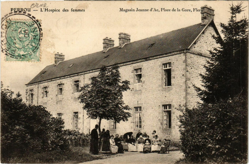Carte postale ancienne Perrou - L'Hospice des femmes à Perrou