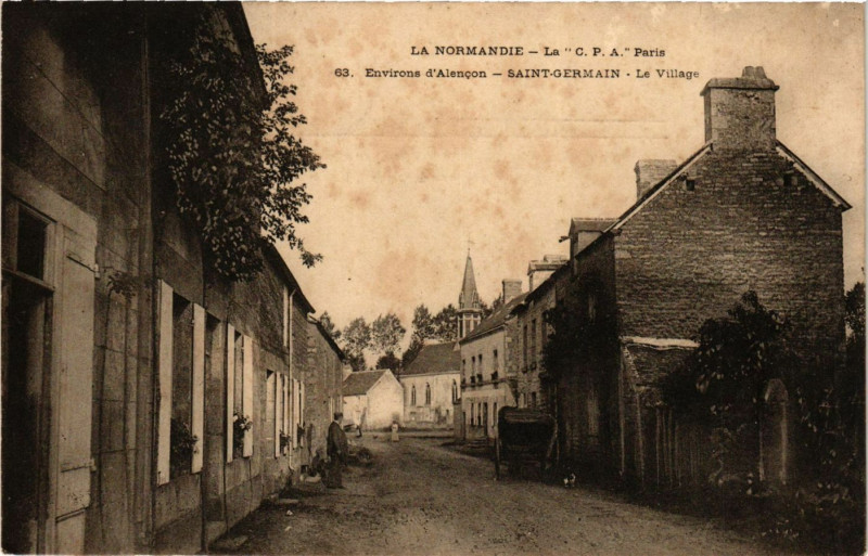 Carte postale ancienne Environs d'Alencon - Saint-Germain - Le Village à Sai
