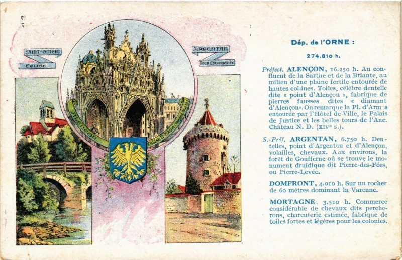 Carte postale ancienne Dep. de l'Orne