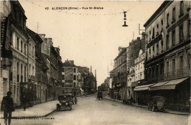 Carte postale ancienne Alencon - Rue Saint-Blaise à Alençon