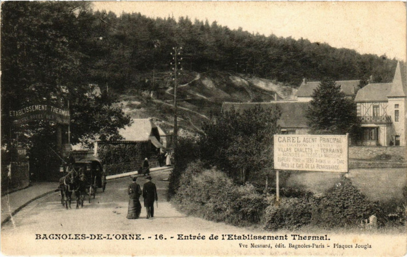 Carte postale ancienne Bagnoles-de-l'Orne - Entée de l'Etablissement Thermal