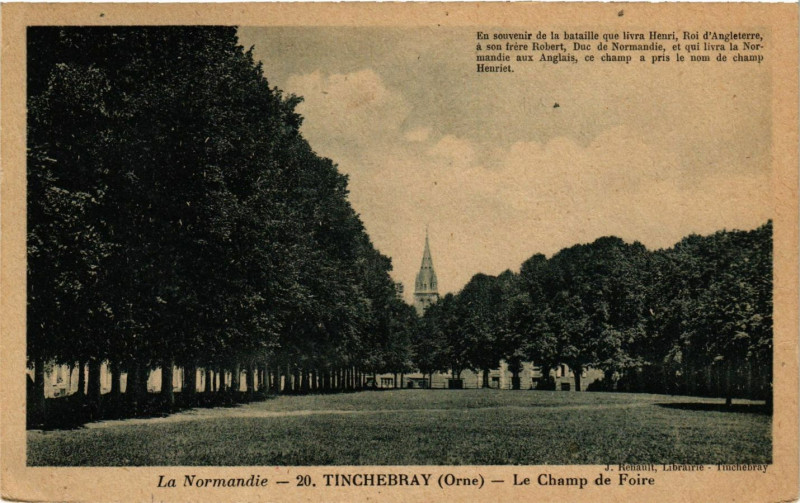 Carte postale ancienne Tinchebray (Orne) - Le Champ de Foire