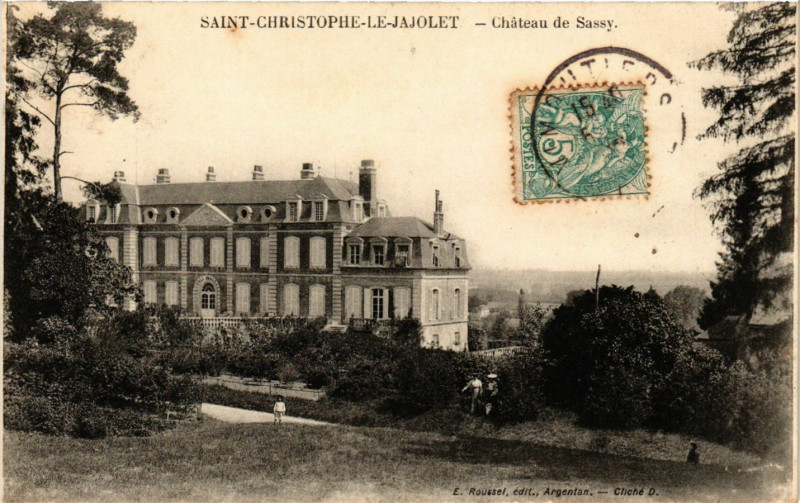 Carte postale ancienne Saint-Christophe-le-Jajolet (Orne) - Cháteau de Sassy à Ri