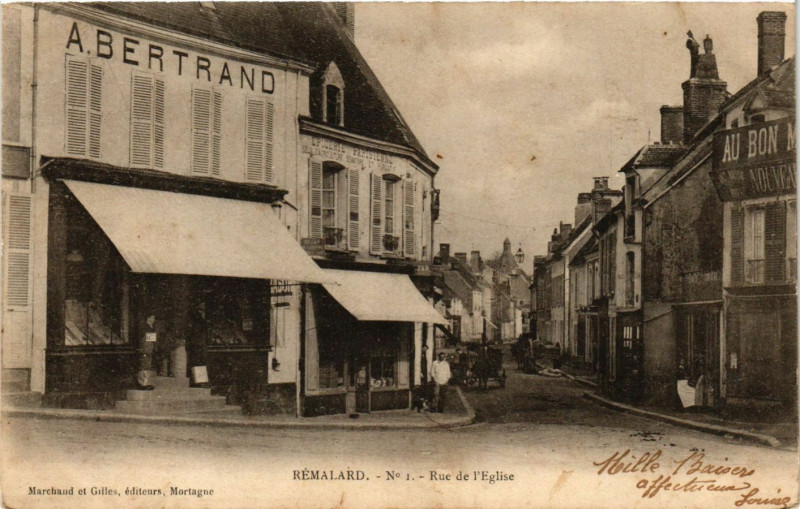 Carte postale ancienne Remalard - Rue de l'Eglise