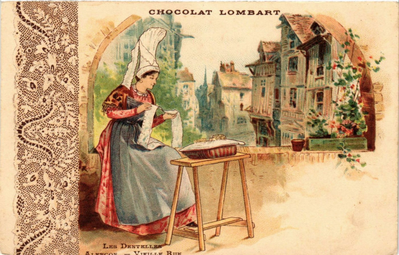 Carte postale ancienne Les Dentelles - Alencon - Vieille Rue à Alençon
