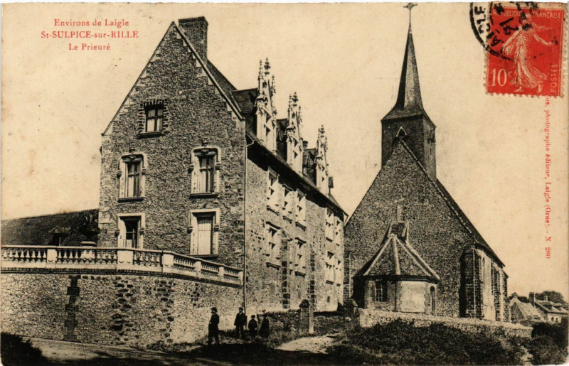 Carte postale ancienne Environs de Laigle - Saint-Sulpice-sur-Rille - Le Prieuré à Ri