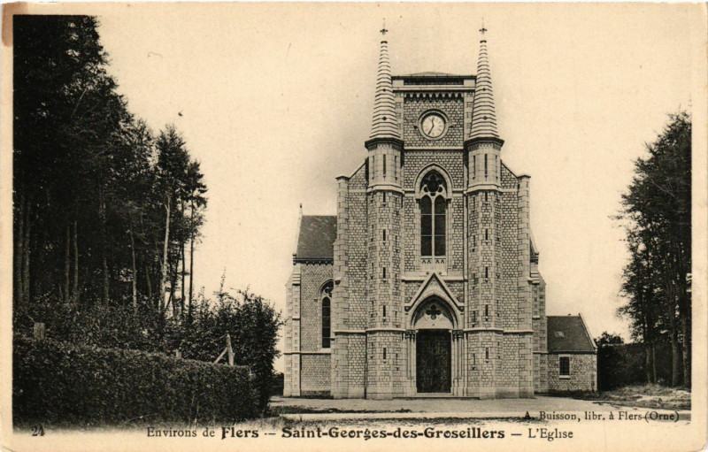Carte postale ancienne Environs de Flers - Saint-Georges-des-Groseilles - L'Eglise à Flers